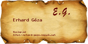 Erhard Géza névjegykártya