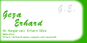 geza erhard business card